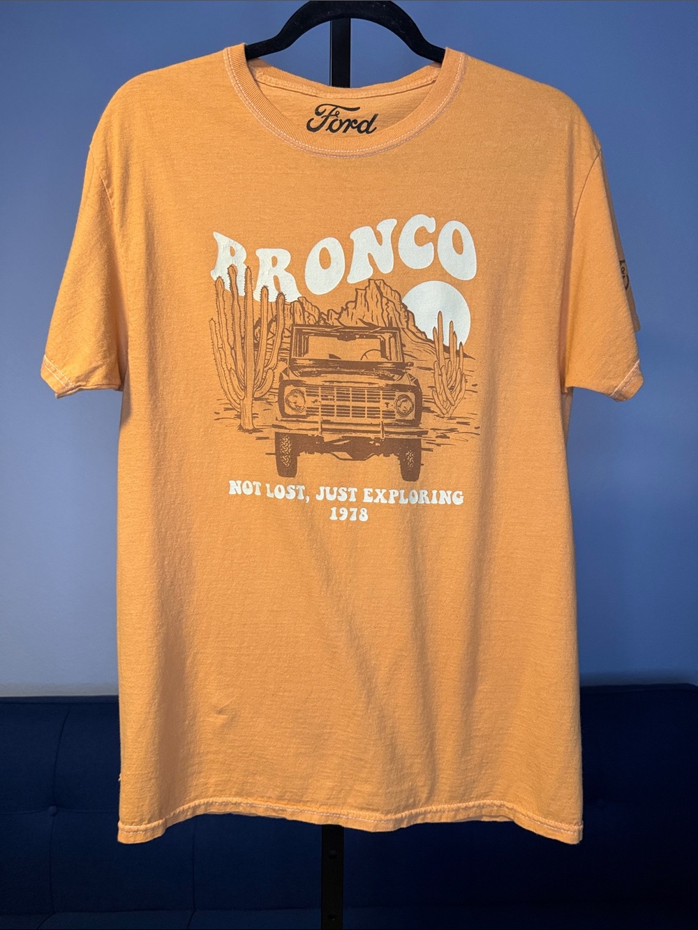 Ford Bronco Men’s Vintage Graphic Tee “Not Lost, Just Exploring 1978”- Medium